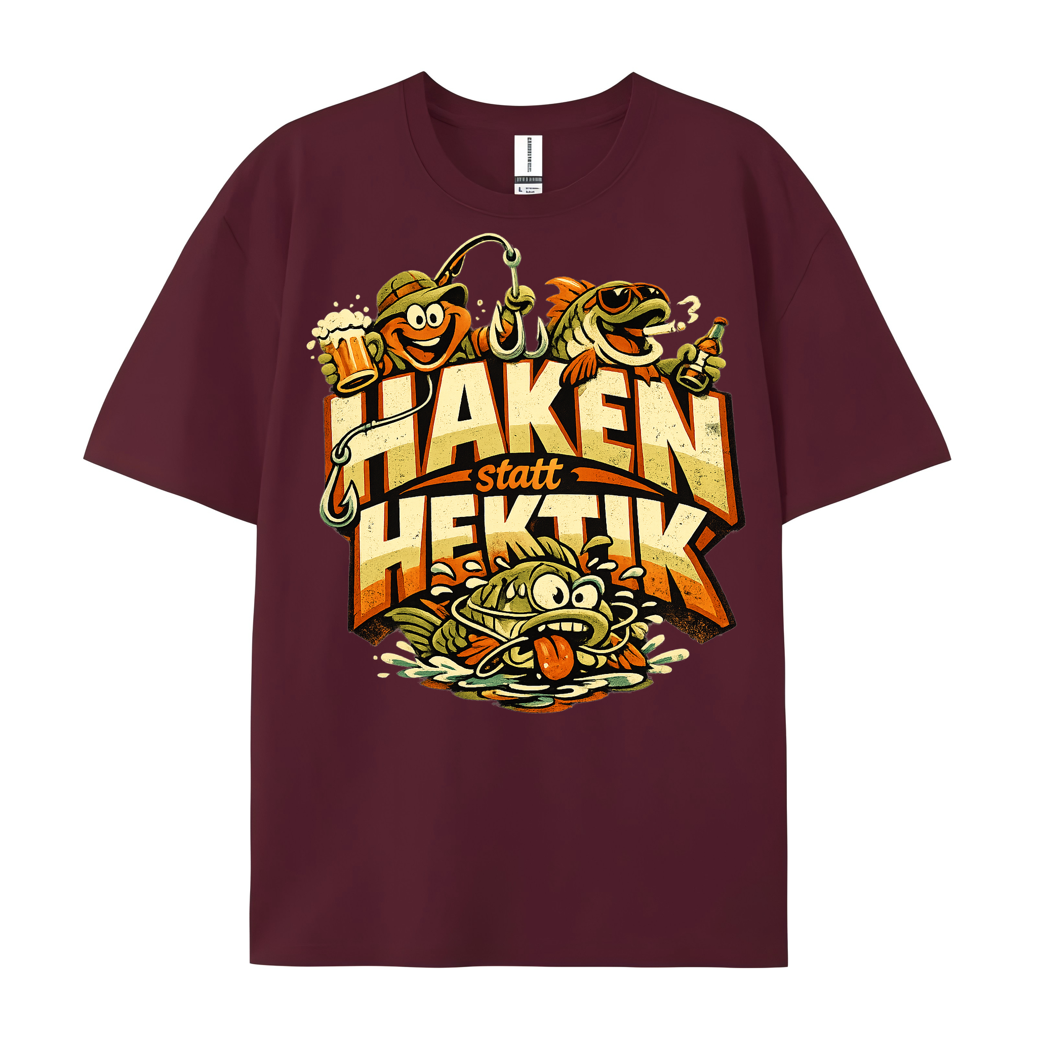 T-Shirt Haken statt Hektik Anglergeist