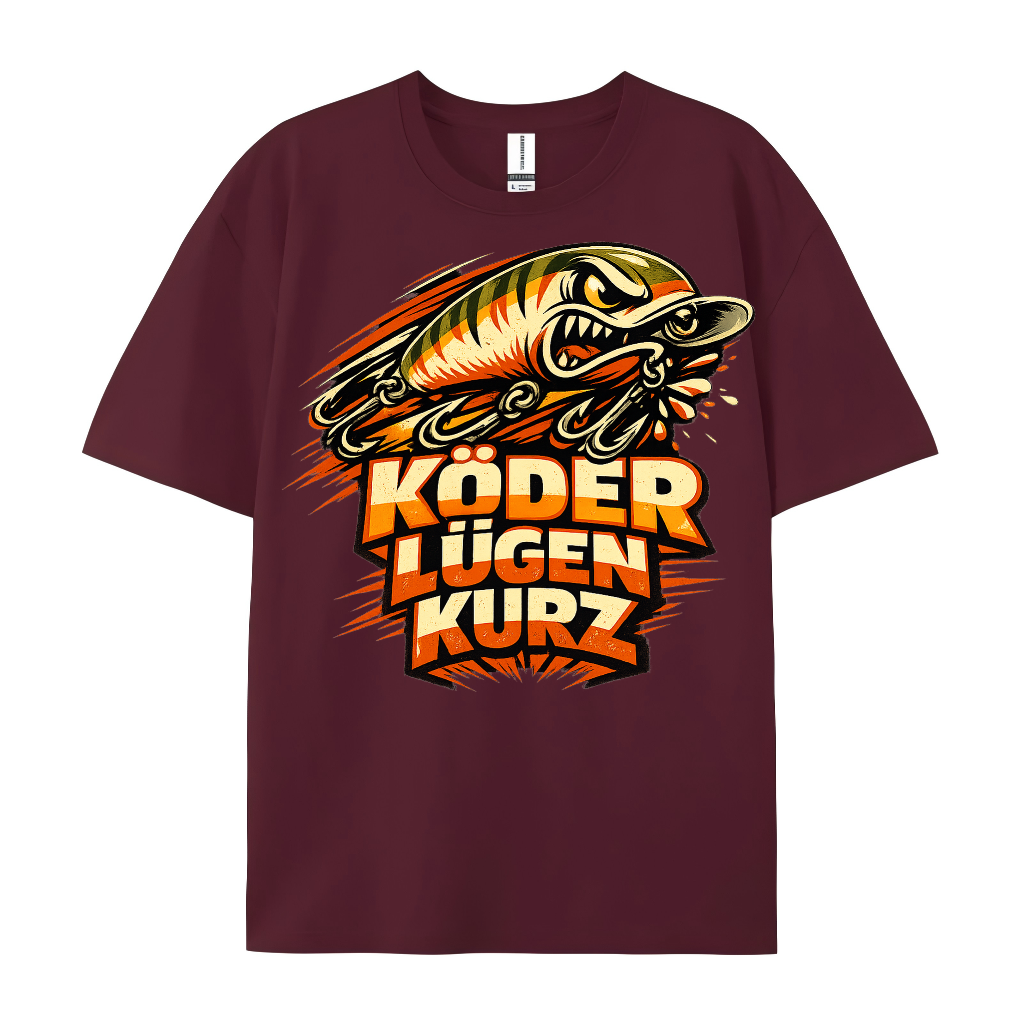 T-Shirt Köder Lügen Kurz Angler Style