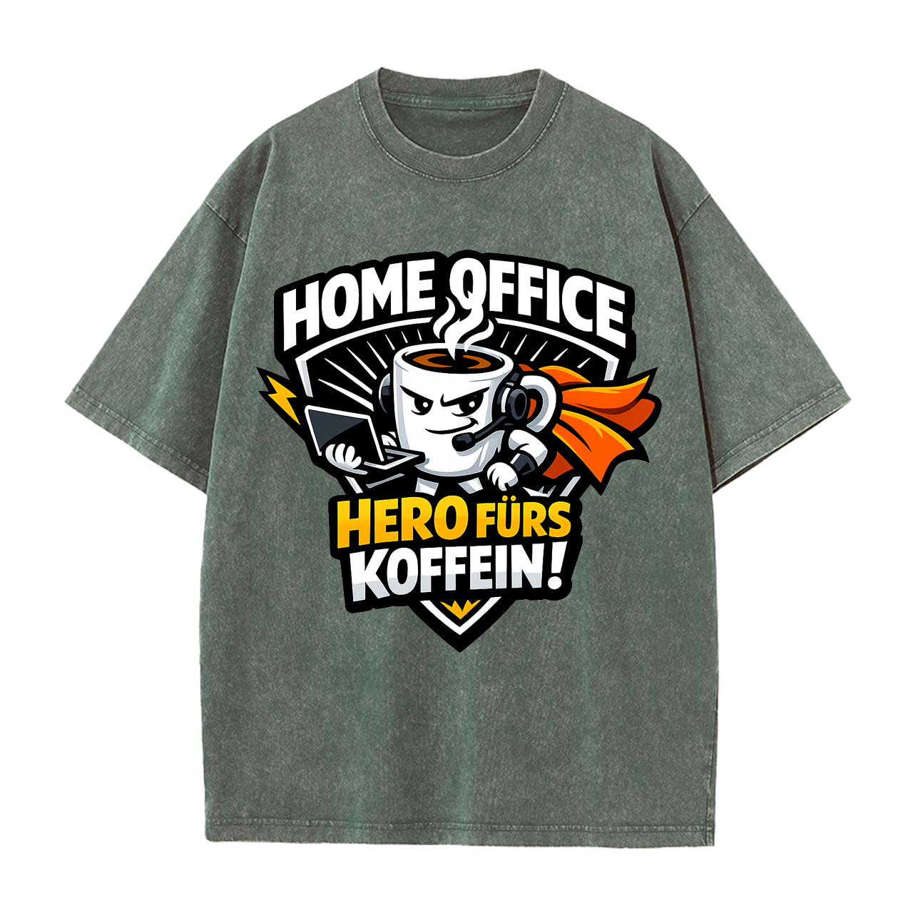 T-shirt Kaffeekrieger-Emblem: Tägliche Koffein-Dosis