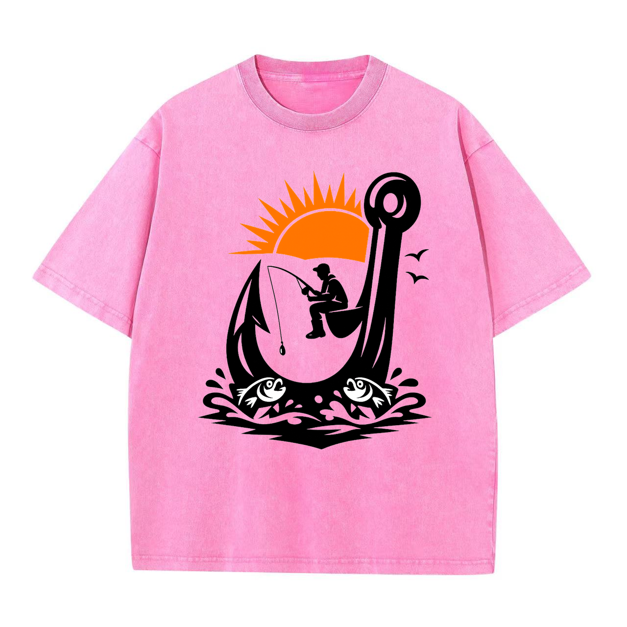 T-Shirt Angelglück am Wasser