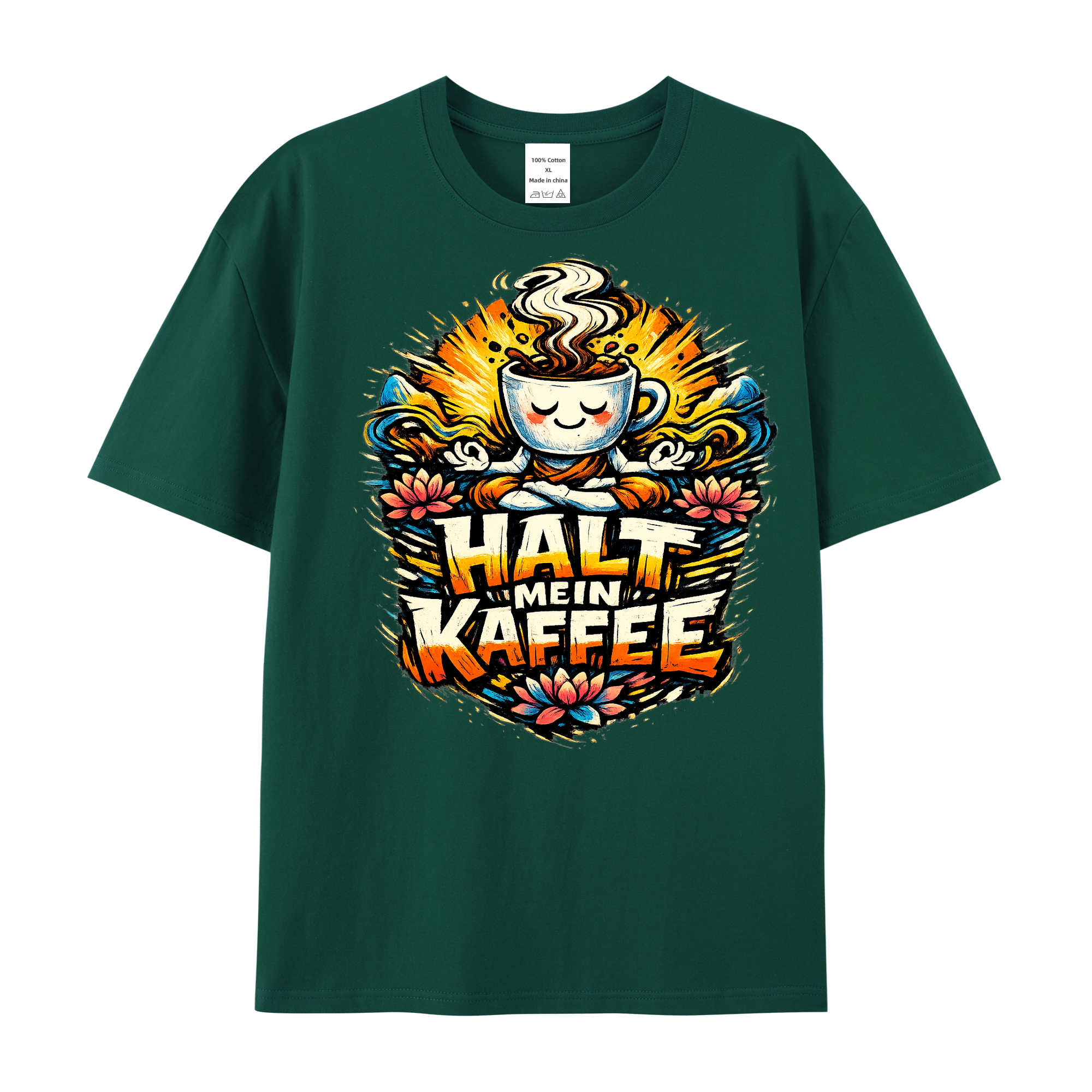 T-Shirt Kaffee & Asanas Yoga Humor