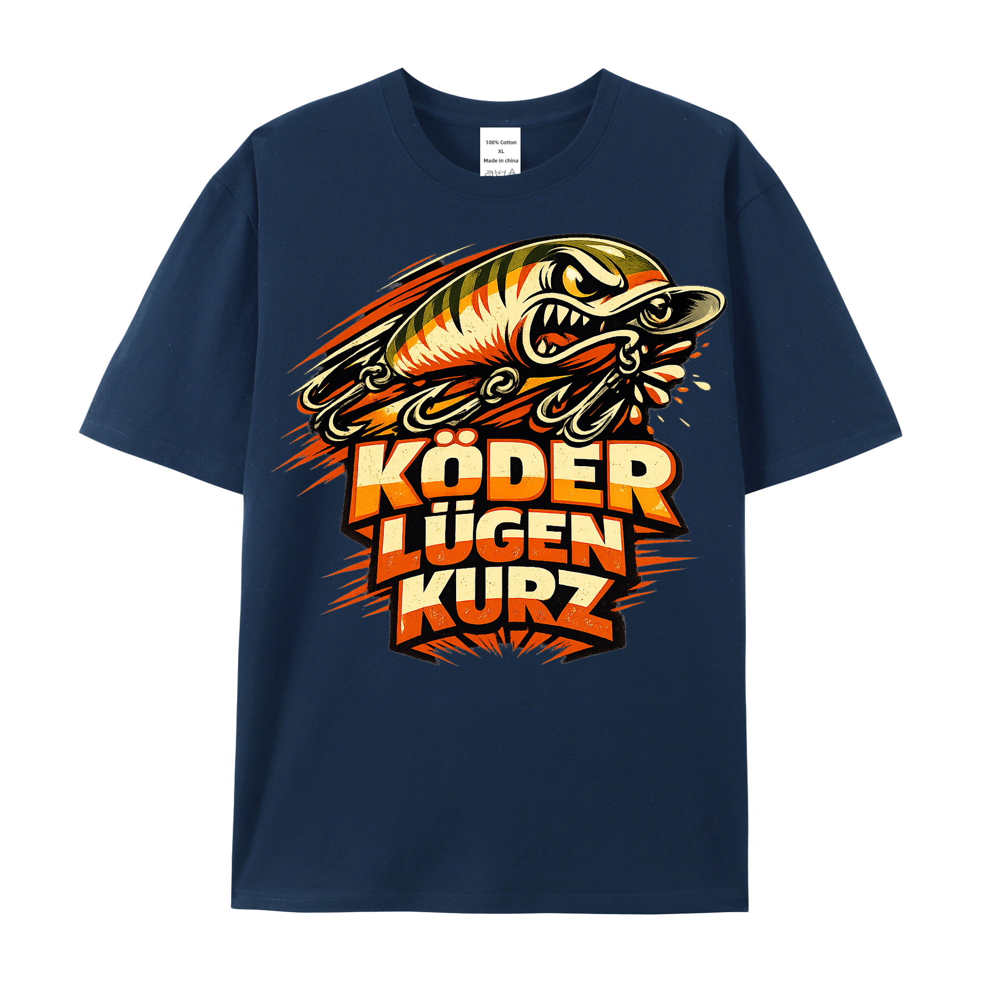 T-Shirt Köder Lügen Kurz Angler Style