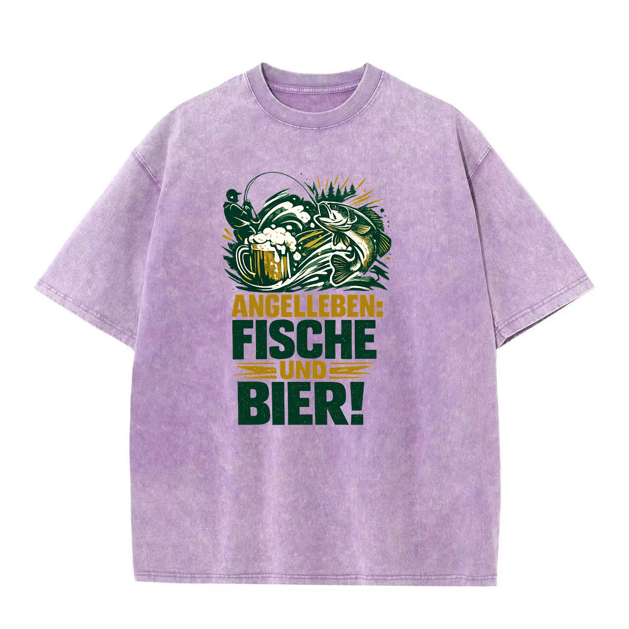T-Shirt Anglerherz: Fische, Bier und gute Laune!