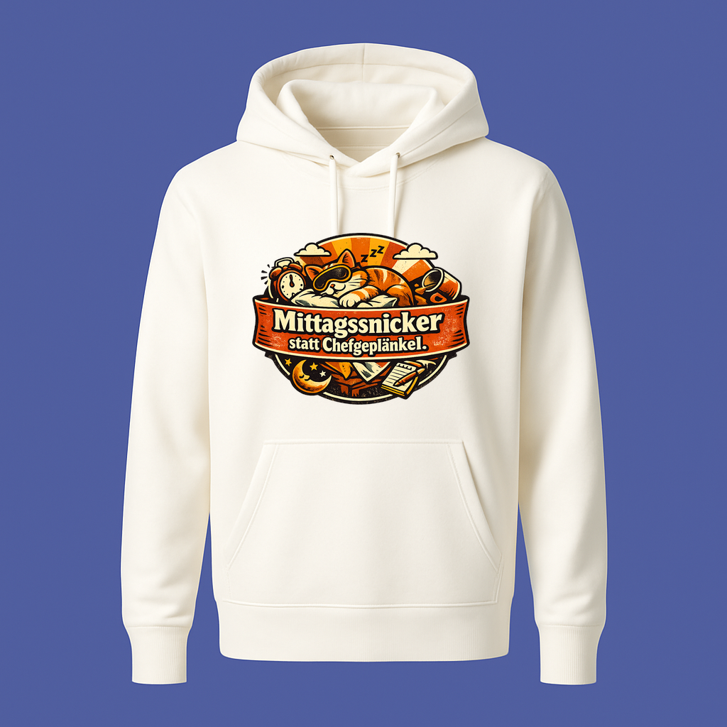 Mittagsnicker statt Chefgeplänkel. Hoodie