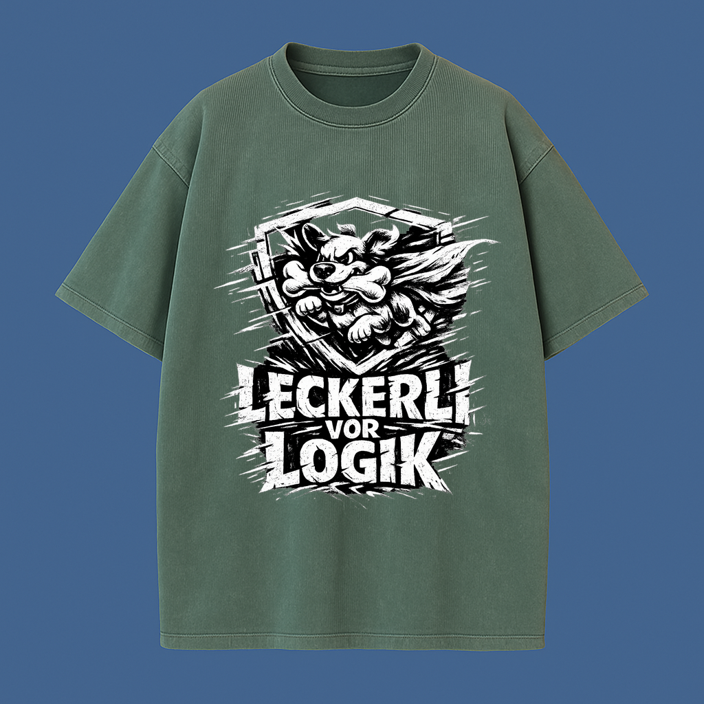 T-Shirt Leckerli vor Logik Hundeliebe