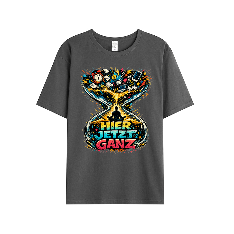T-Shirt Hier, Jetzt, Ganz – Yoga Balance & Achtsamkeit