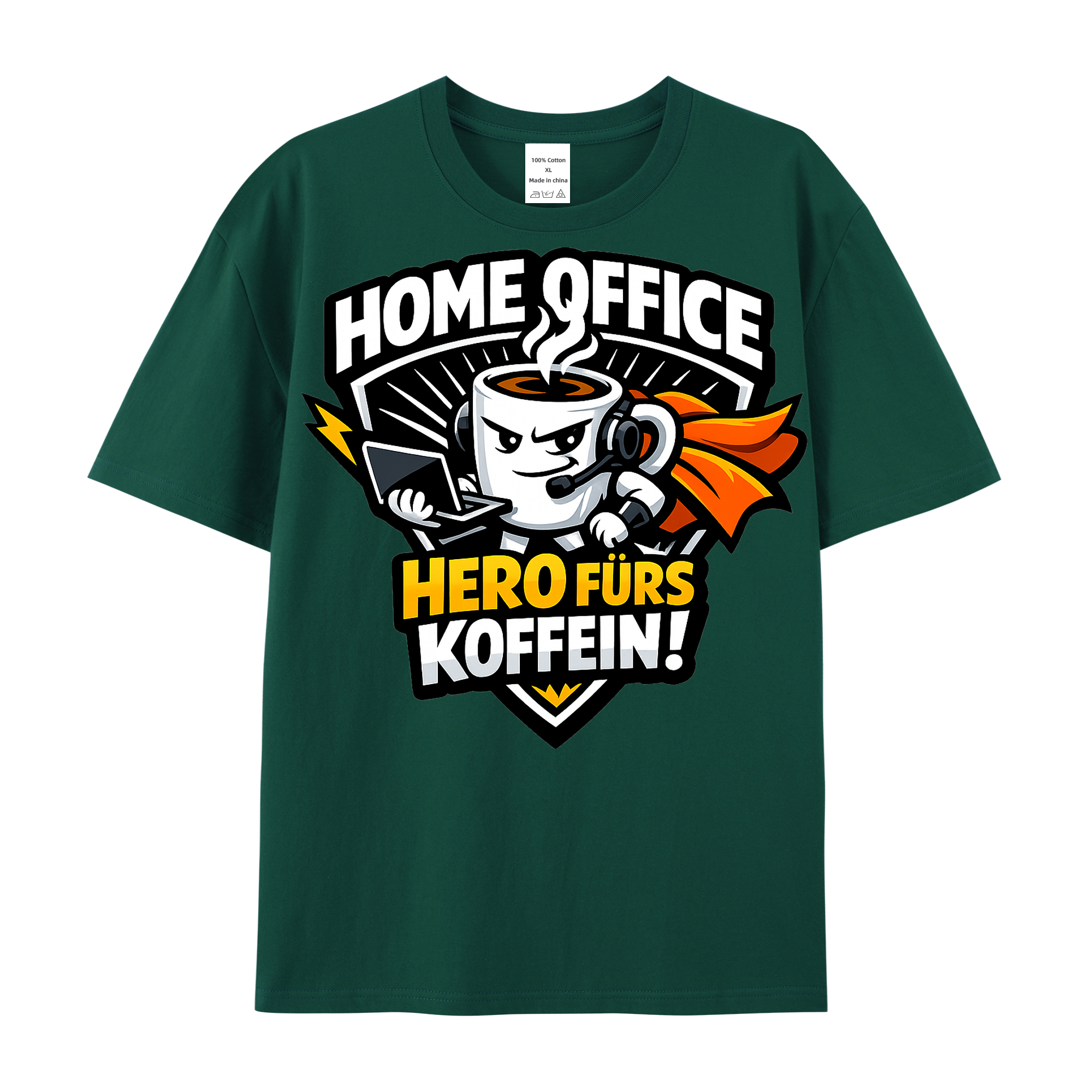 T-shirt Kaffeekrieger Emblem Büro Alltag