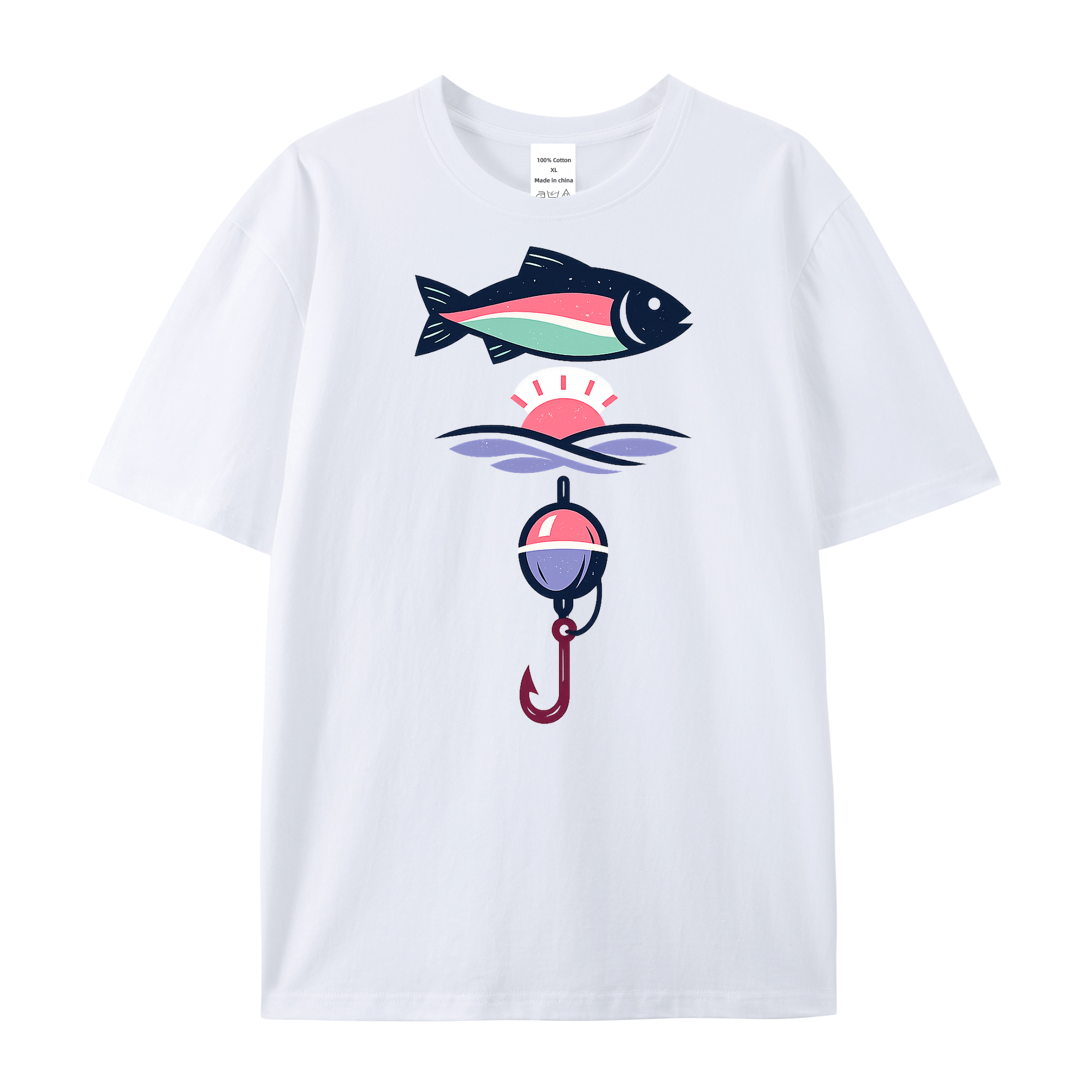 T-Shirt Anglerherz im Wellenrausch