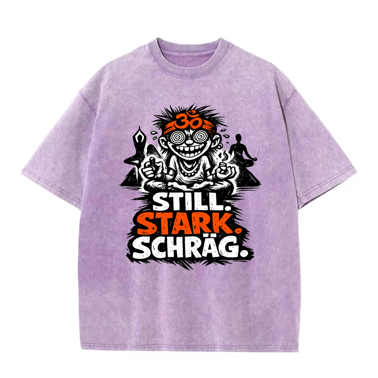 T-Shirt RuheKraft Schräg Yoga Motiv