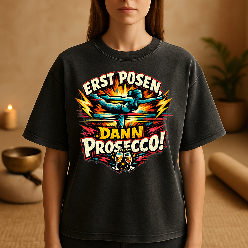 T-Shirt Yoga Bliss Pose then Prosecco