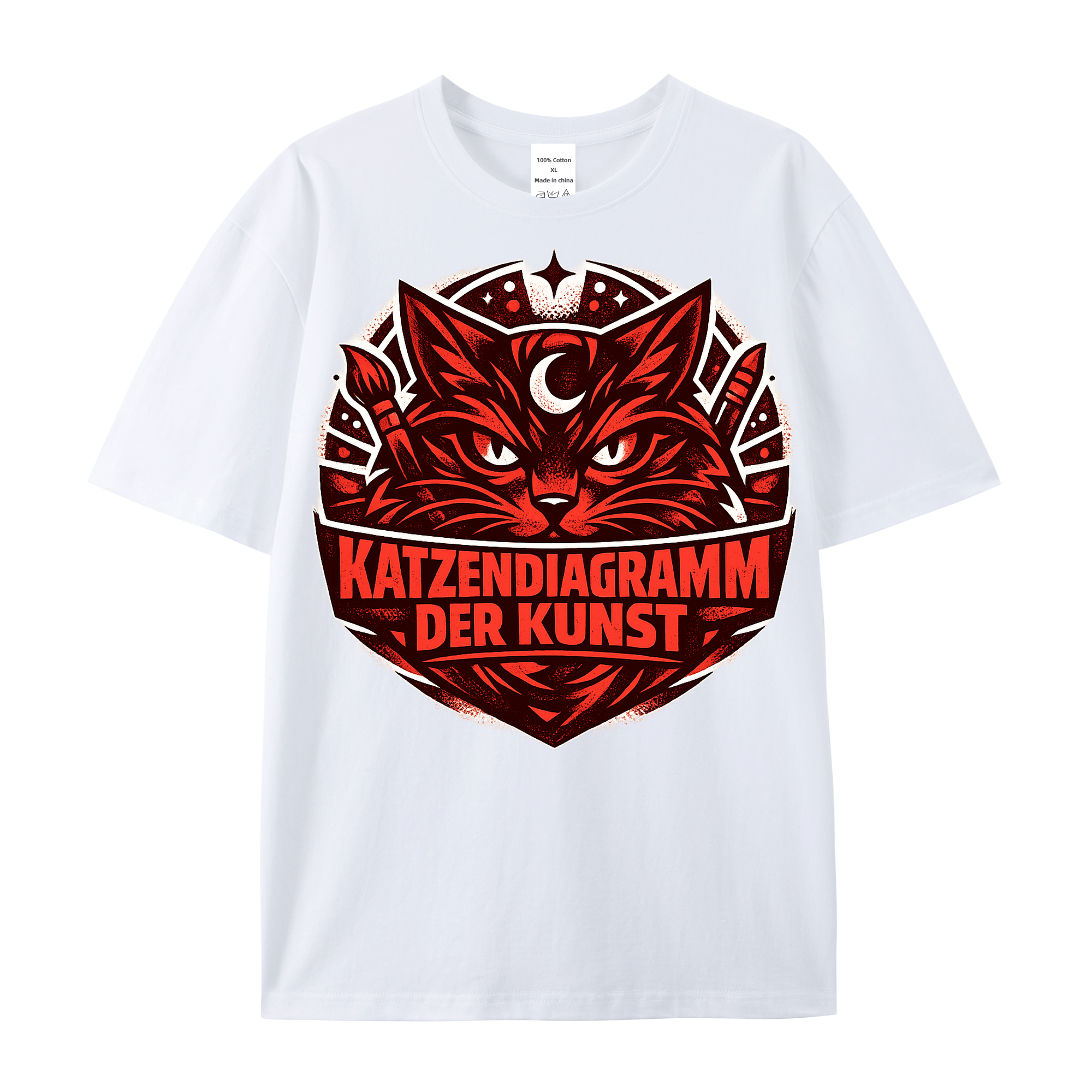 T-Shirt Katzenkunst im Diagramm der Freude