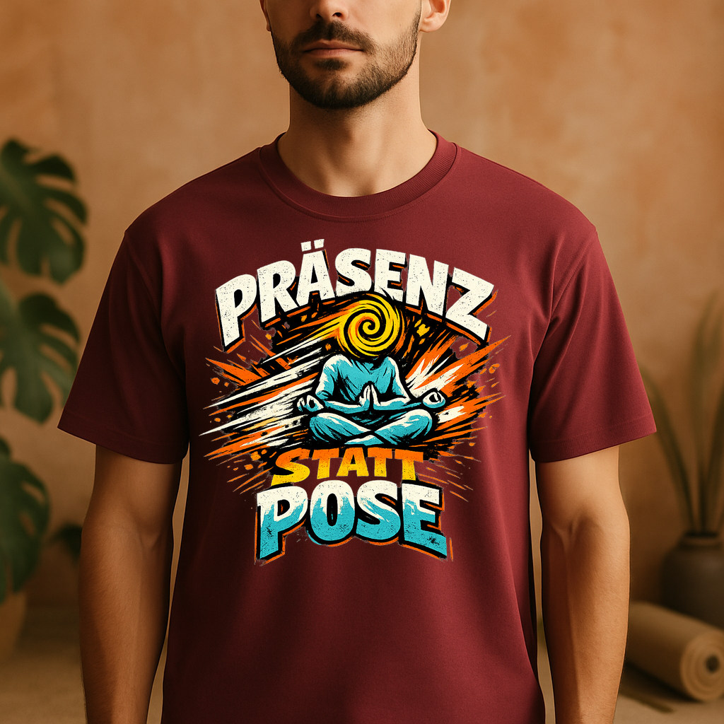 T-Shirt Präsenz statt Pose Yoga Spirit