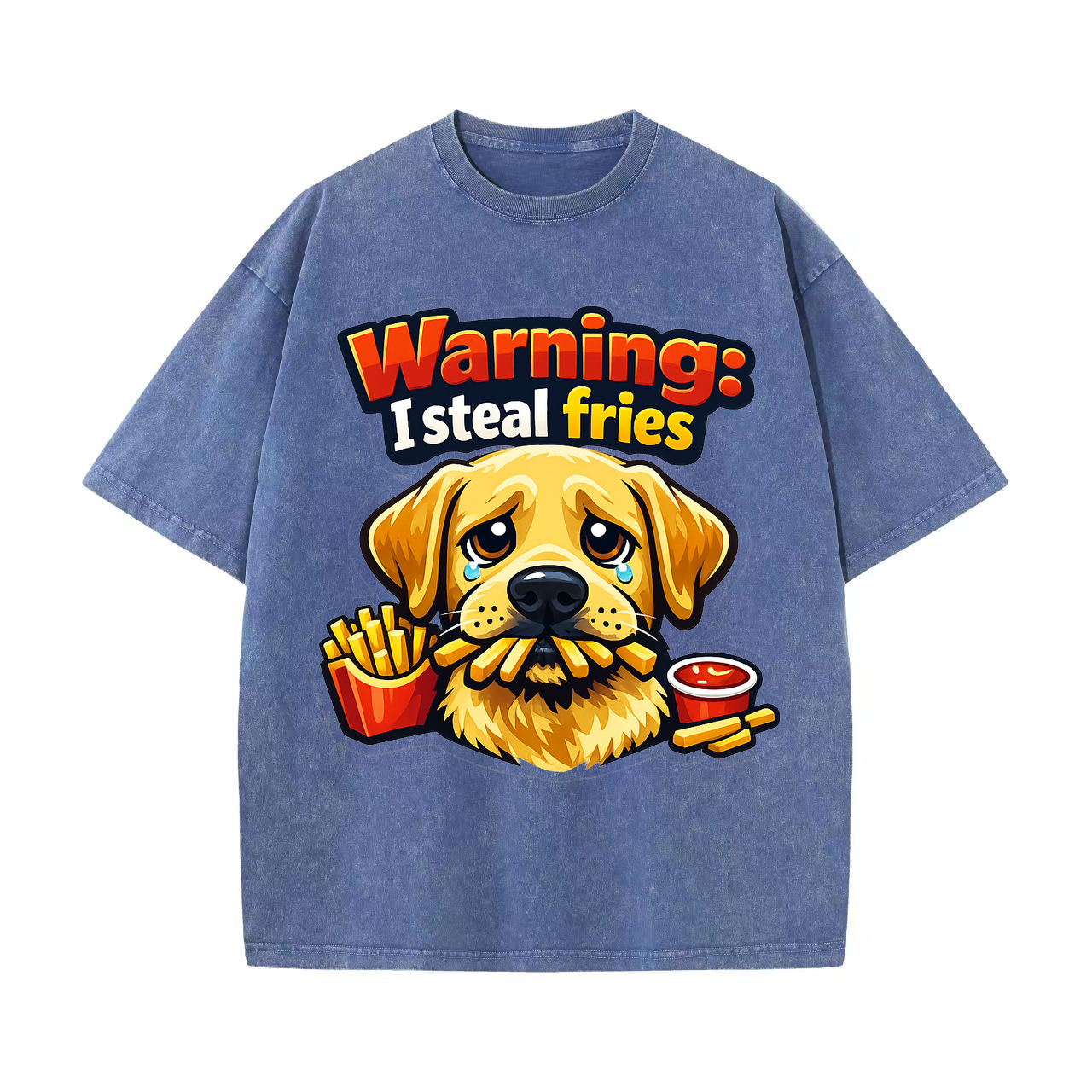 T-shirt Warning: I Steal Fries Dog Owner Humor