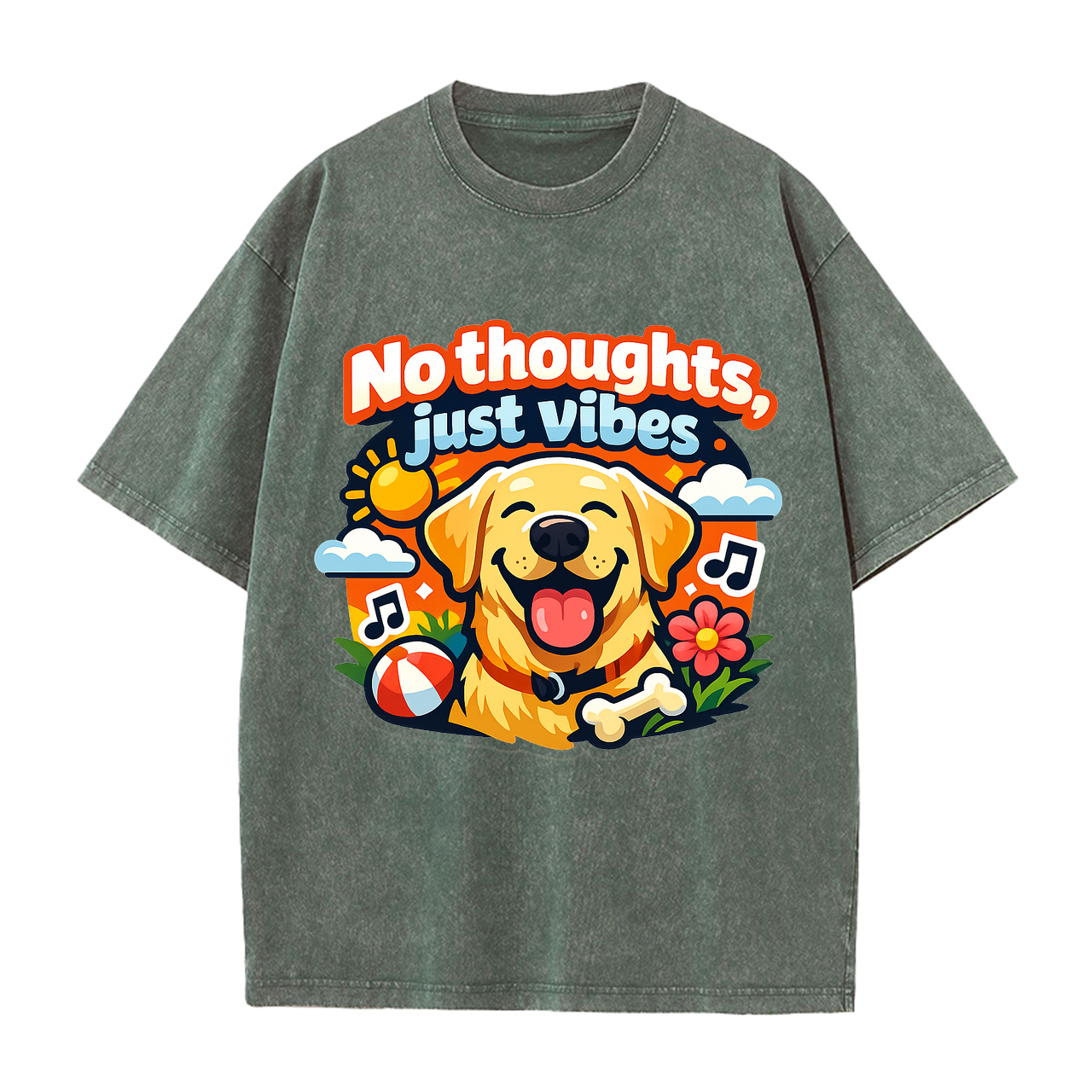 T-shirt No Thoughts Just Vibes Dog Lover