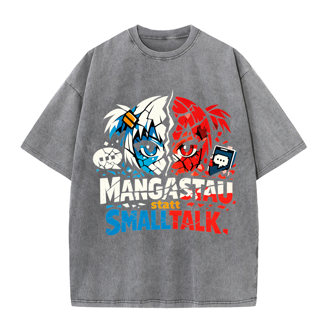 T-Shirt Mangastau statt Smalltalk Vibes