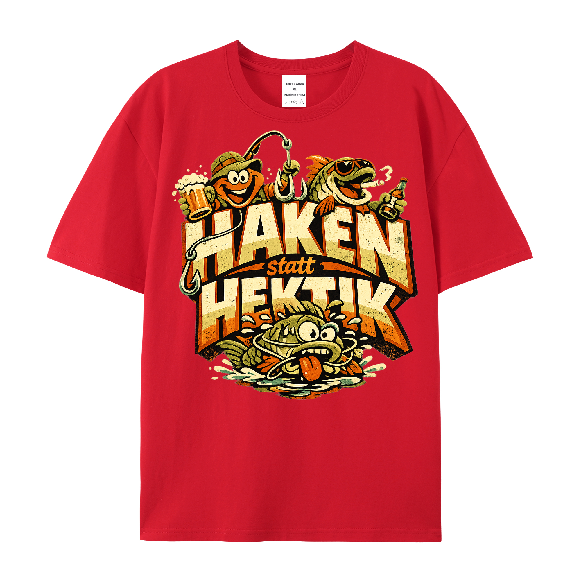 T-Shirt Haken statt Hektik Anglergeist