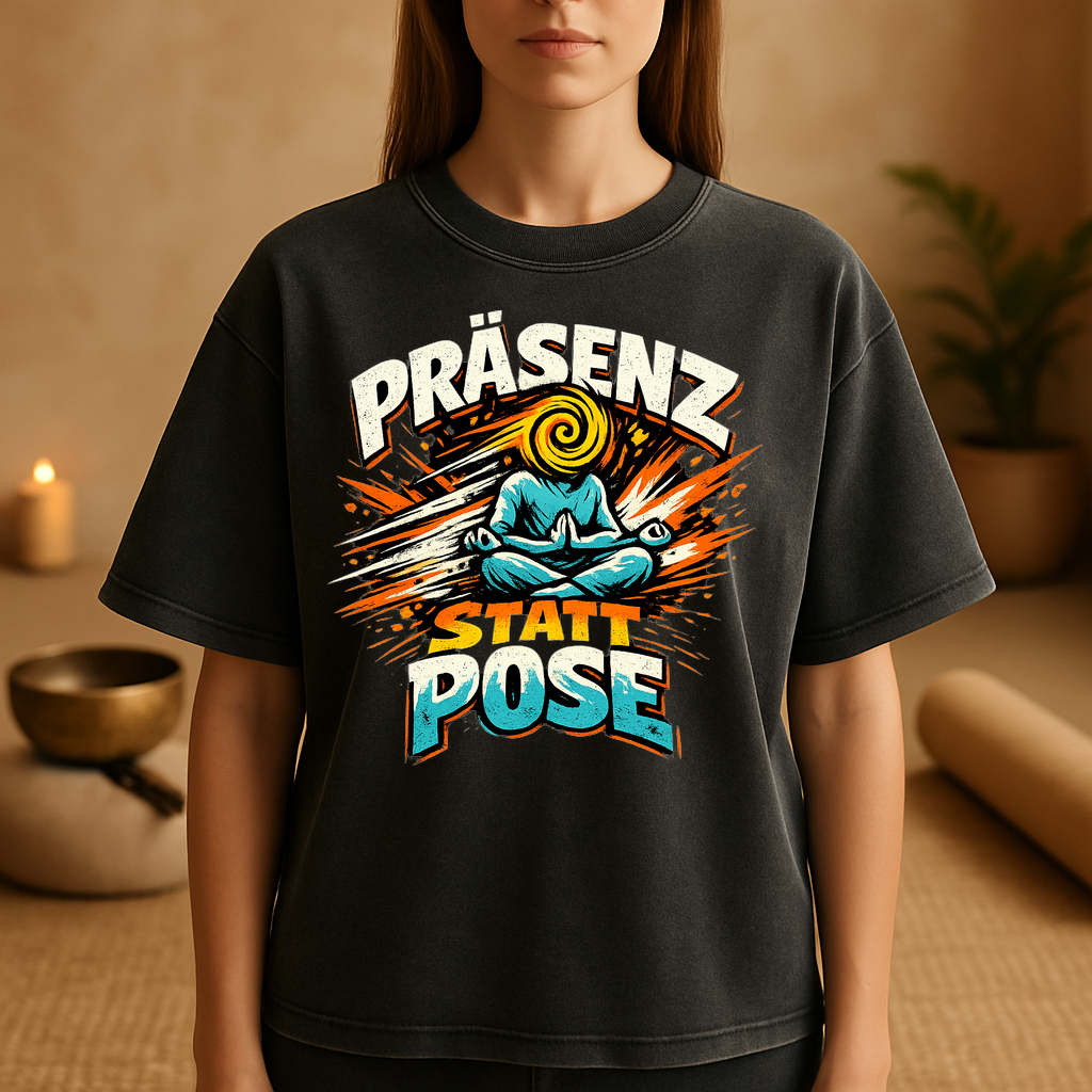T-Shirt Präsenz statt Pose – Yoga Inspiration für innere Ruh