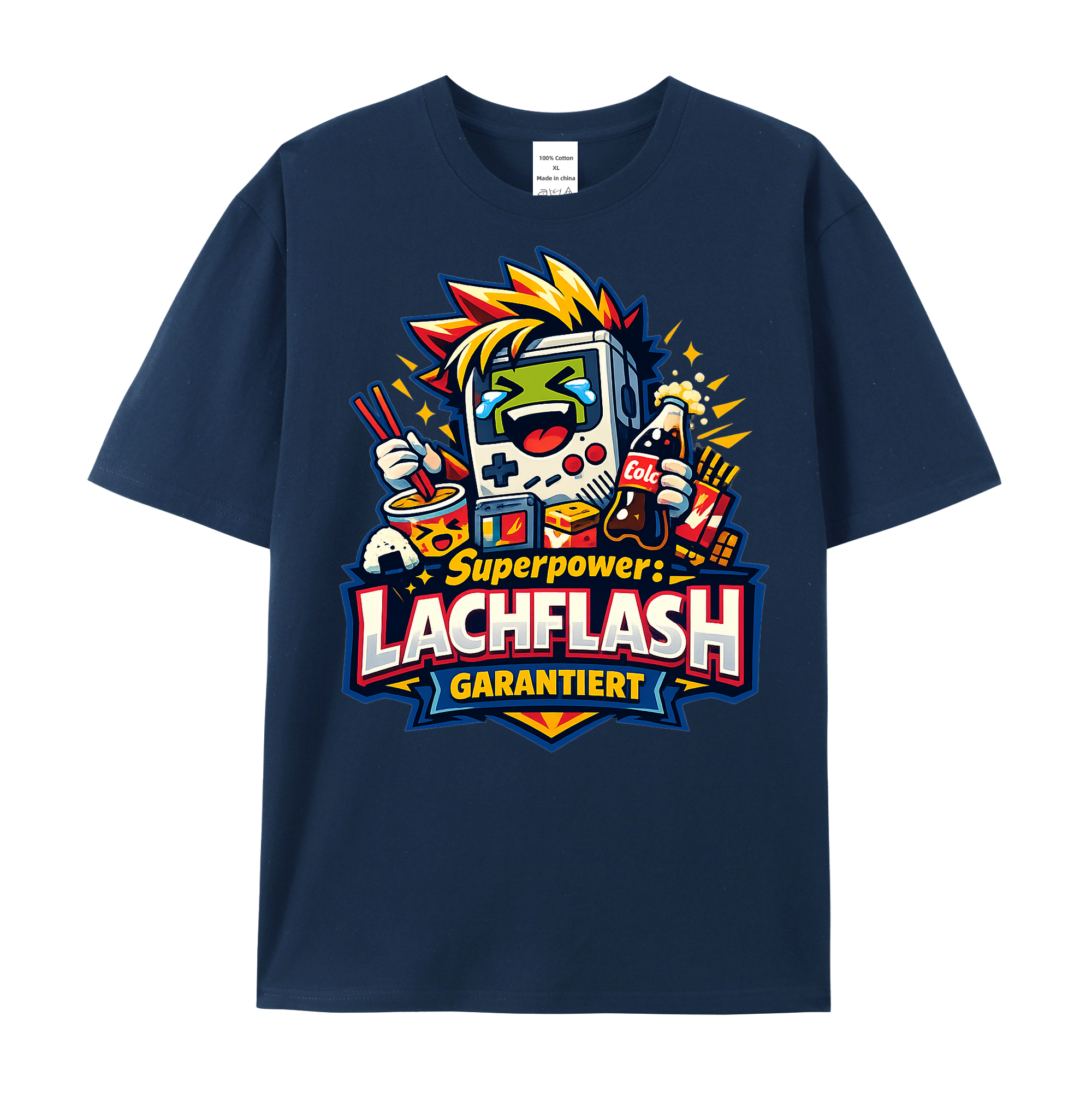 T-Shirt Lach-Alarm: Superpower Lachflash garantiert