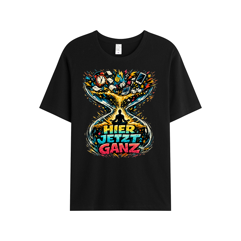 T-Shirt Hier, Jetzt, Ganz – Yoga Balance & Achtsamkeit