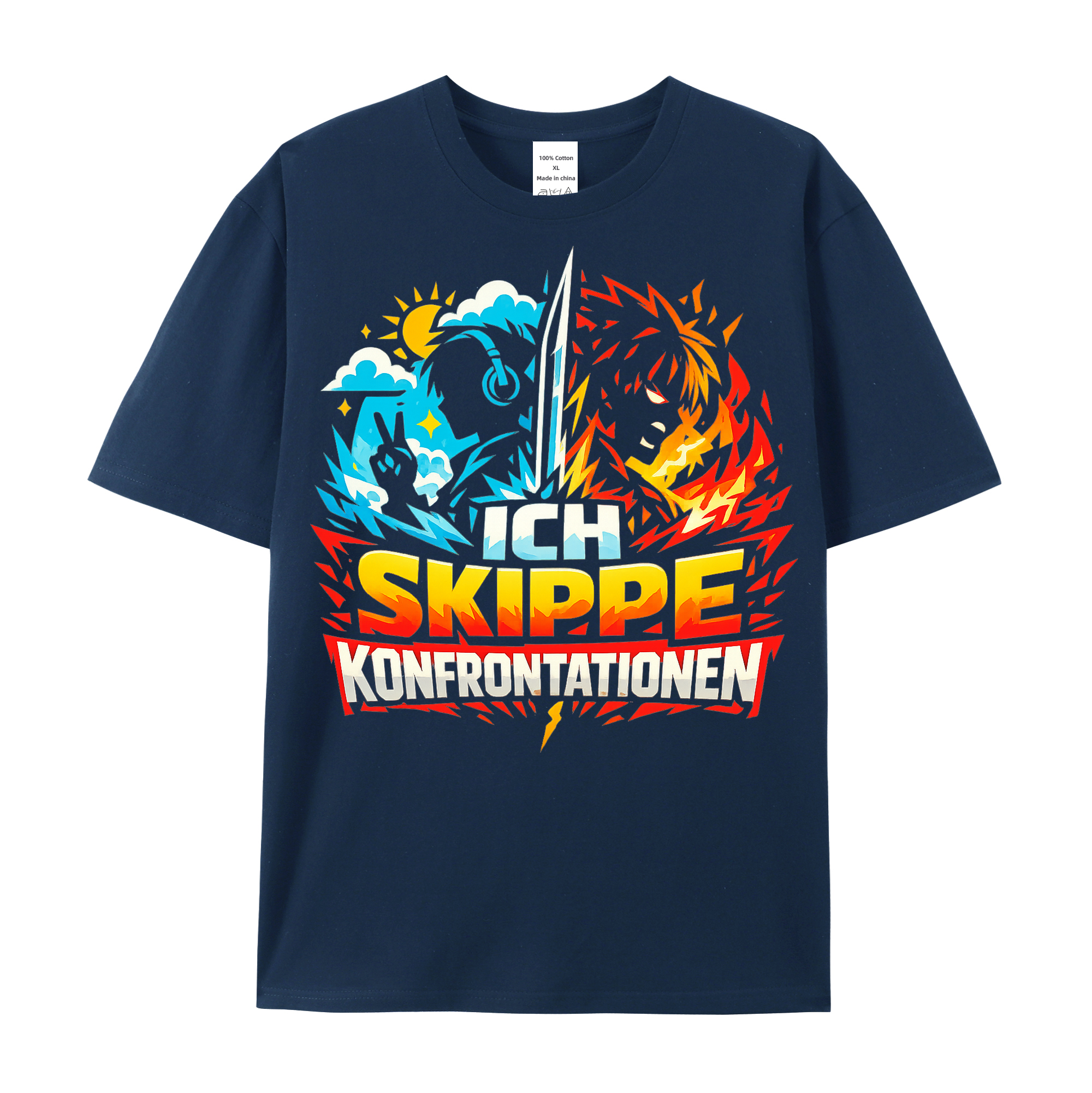 T-Shirt Konfrontations-Mode: Skip & Chill