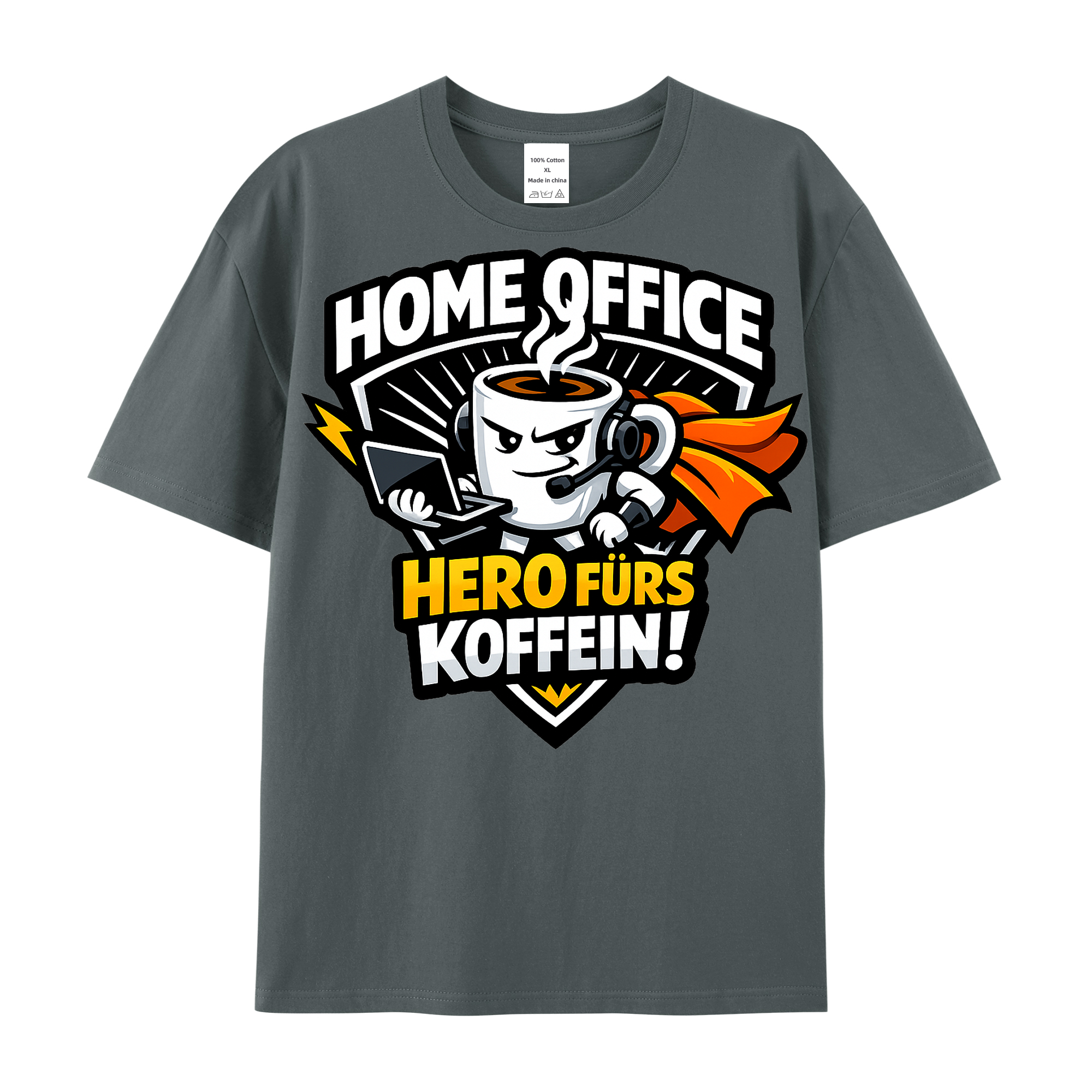T-shirt Kaffeekrieger Emblem Büro Alltag