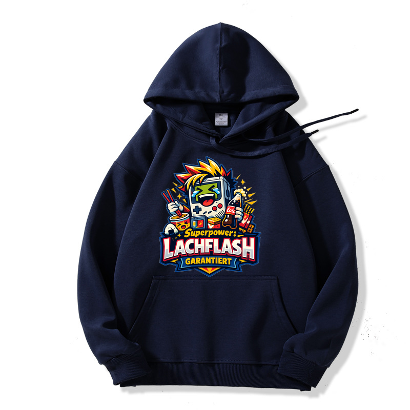 Hoodie Lachflash Superpower — Anime Spaß Booster