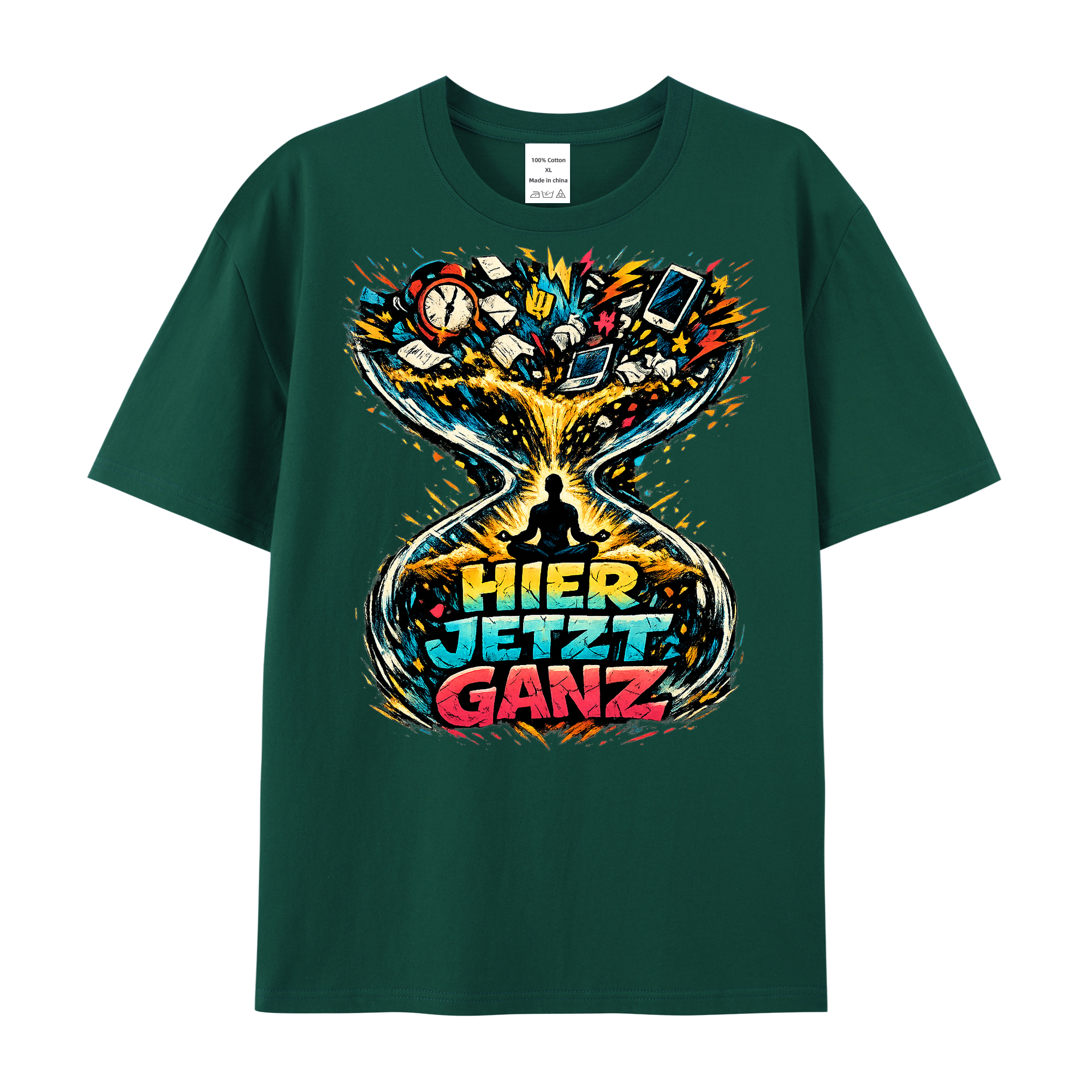 T-Shirt Hier, Jetzt, Ganz - Yoga Balance & Achtsamkeit