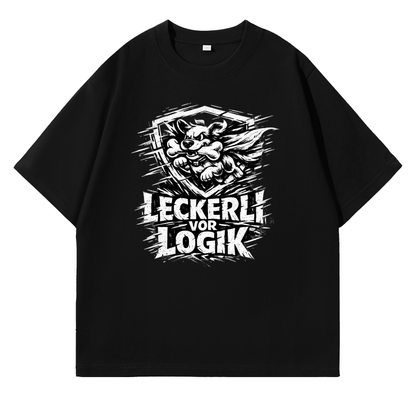 T-Shirt Leckerli vor Logik Hundeliebe