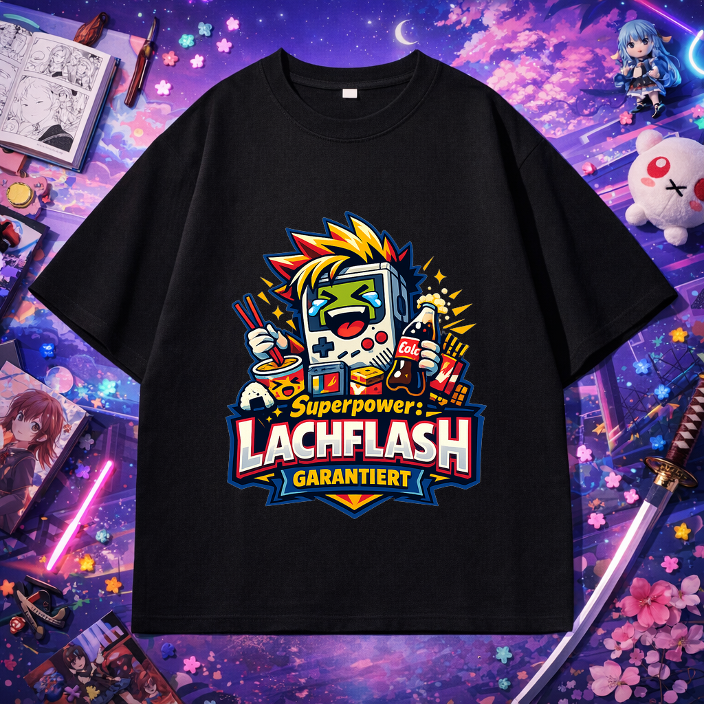 T-Shirt Lachkick: Superpower Lachflash garantiert