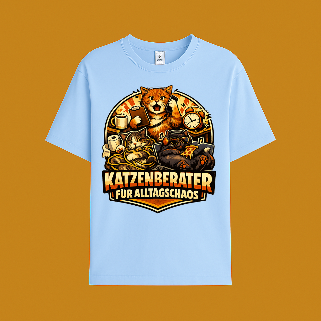 „Katzenberater für Alltagschaos“ t-shirt