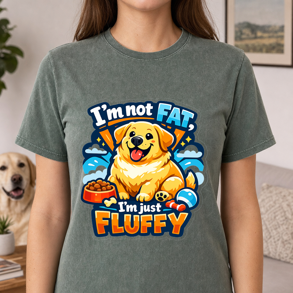 T-shirt I'm Not Fat, I'm Just Fluffy - Funny Dog Lover