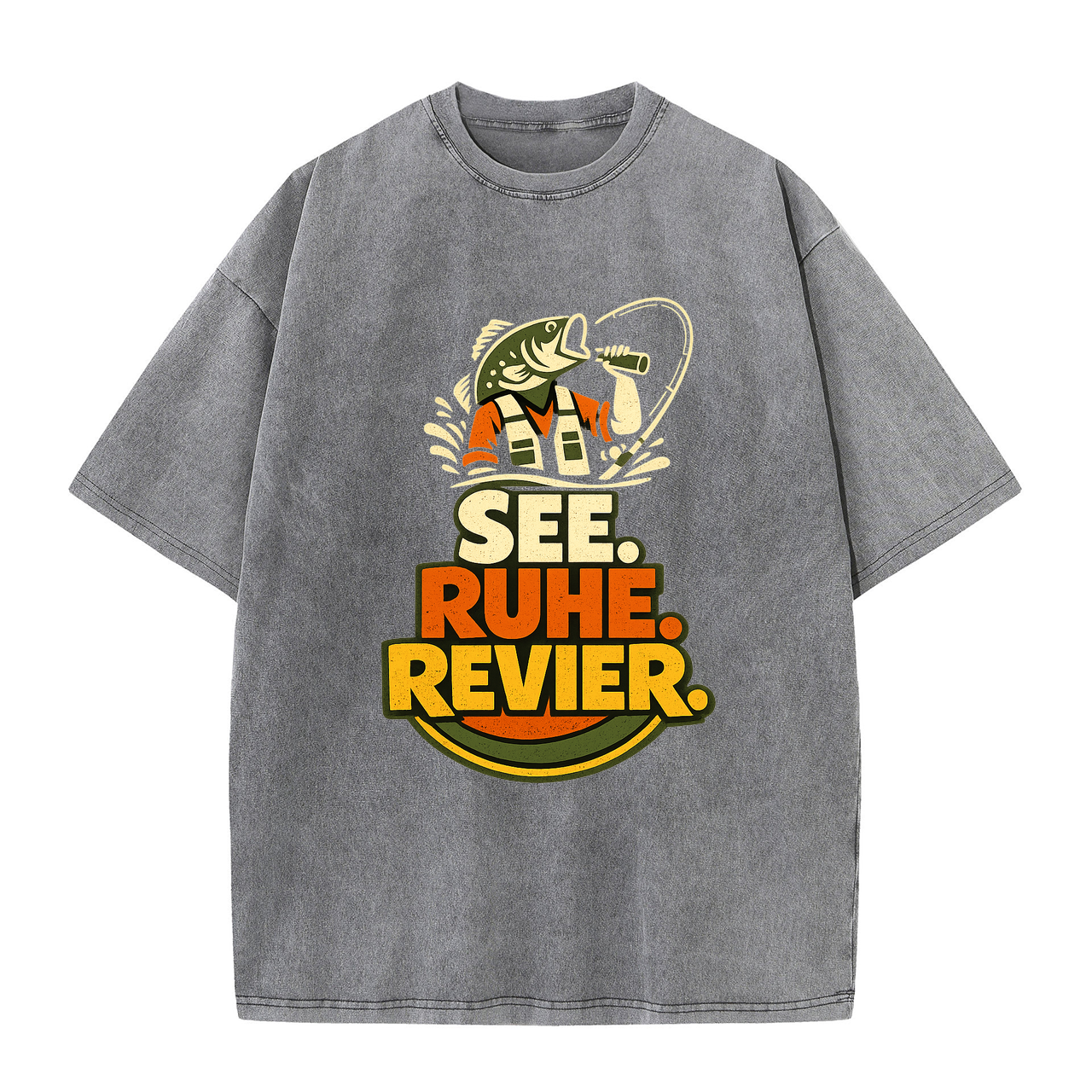 T-Shirt See. Ruhe. Revier. Anglerstyle