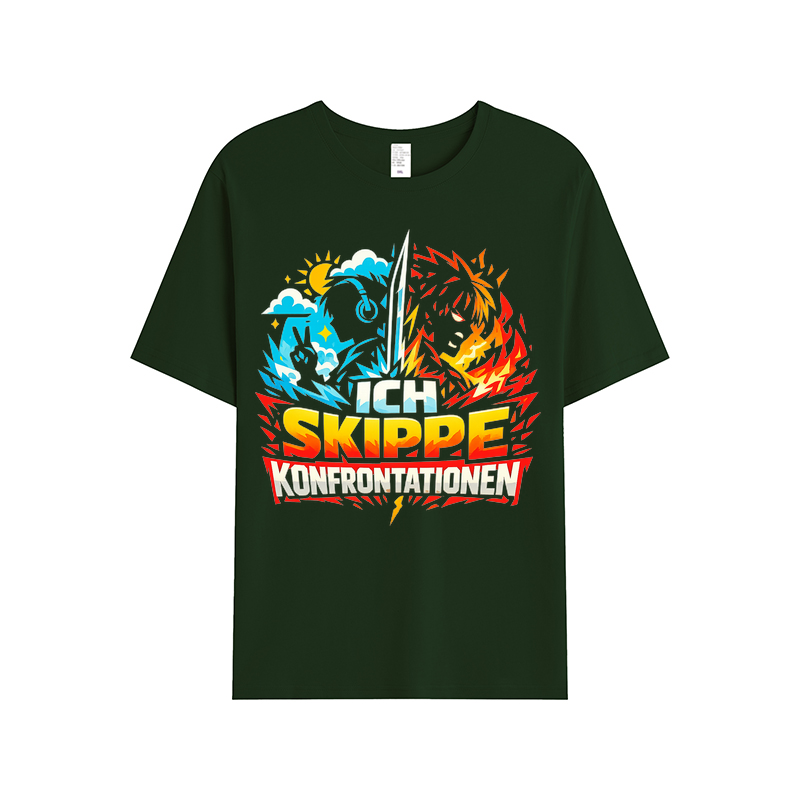 T-Shirt Anime Skip Mode Konfrontation