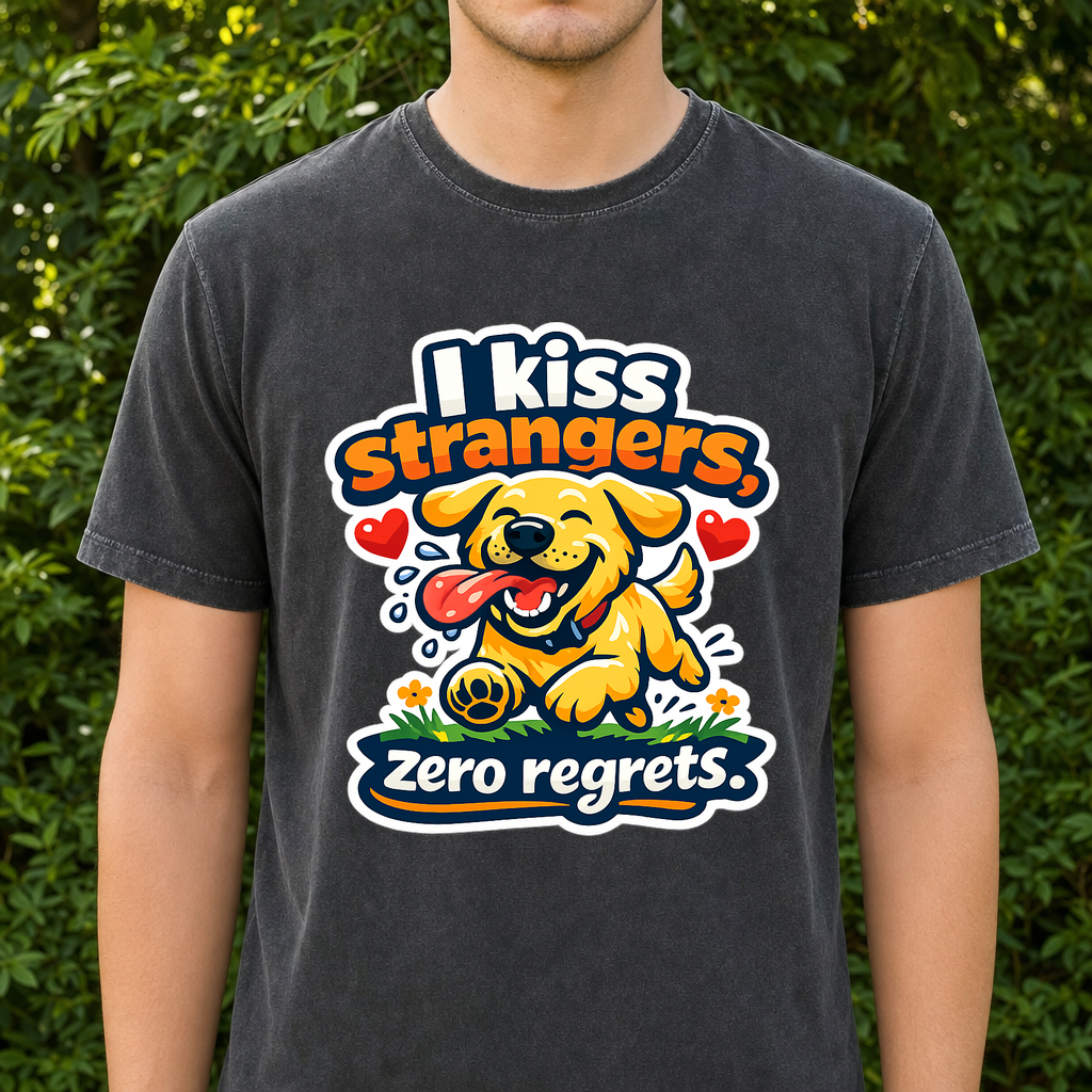 T-shirt I Kiss Strangers Zero Regrets Dog