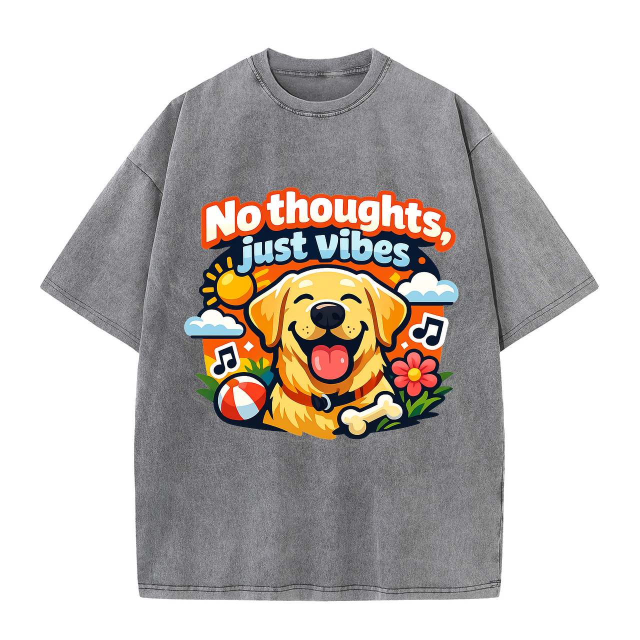 T-shirt No Thoughts Just Vibes Dog Lover