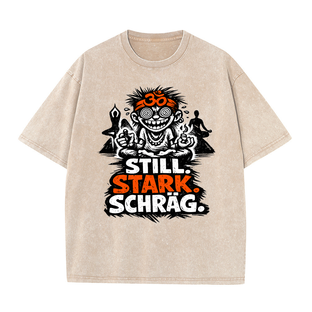 T-Shirt RuheKraft Schräg Yoga Motiv