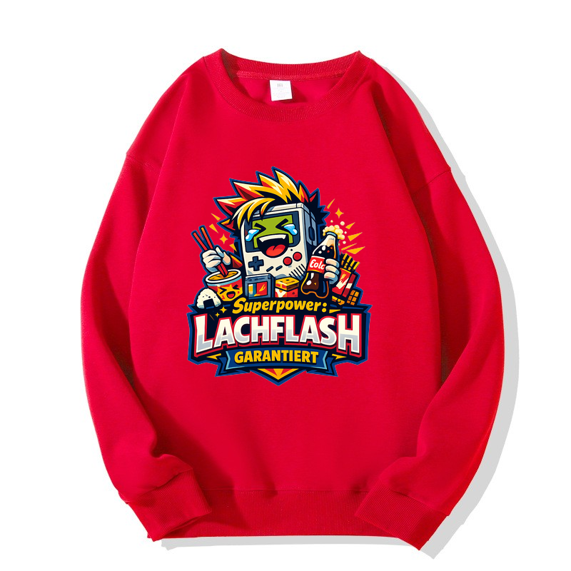 Sweatshirt Lachflash Superpower – Anime Humor Essential
