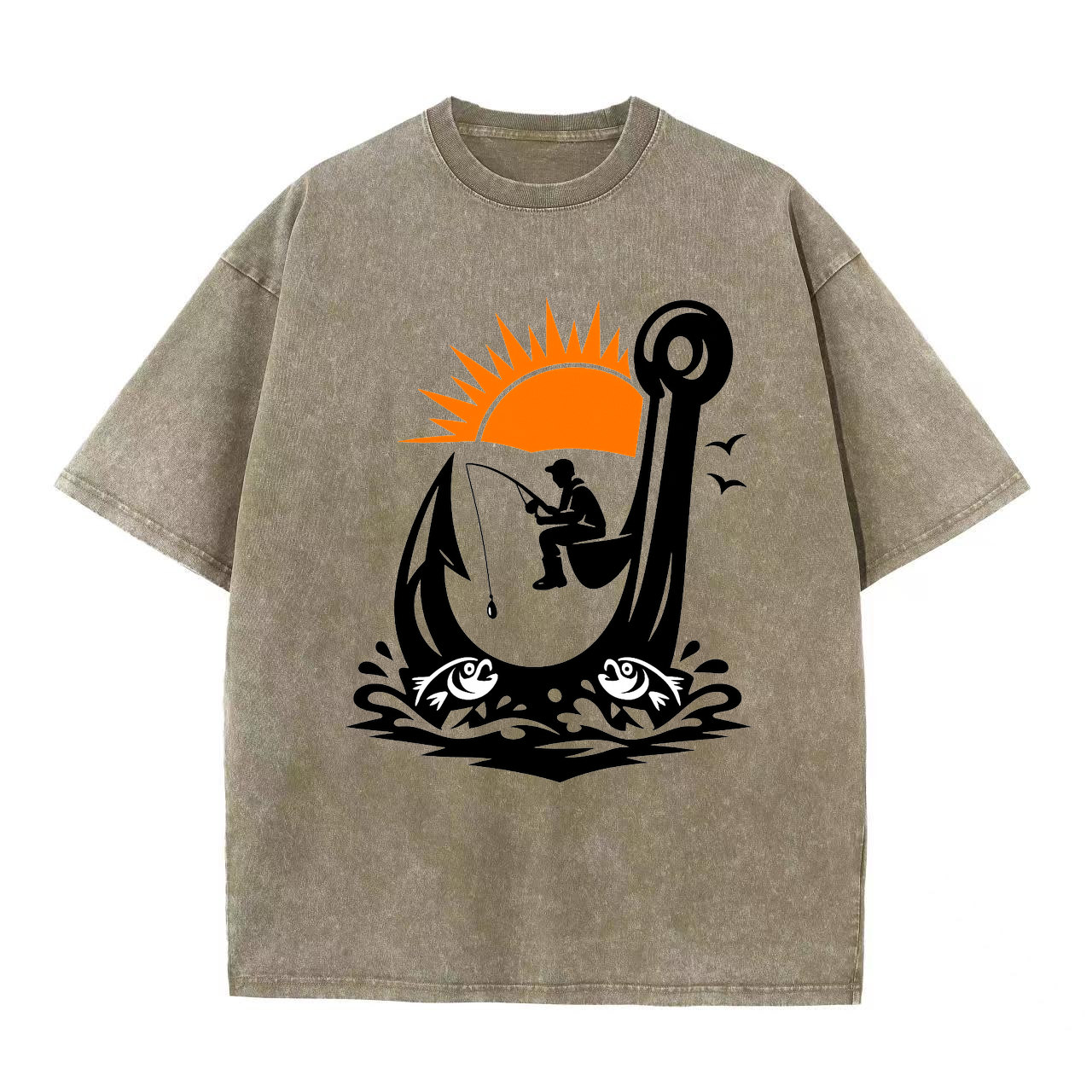 T-Shirt Angelglück am Wasser