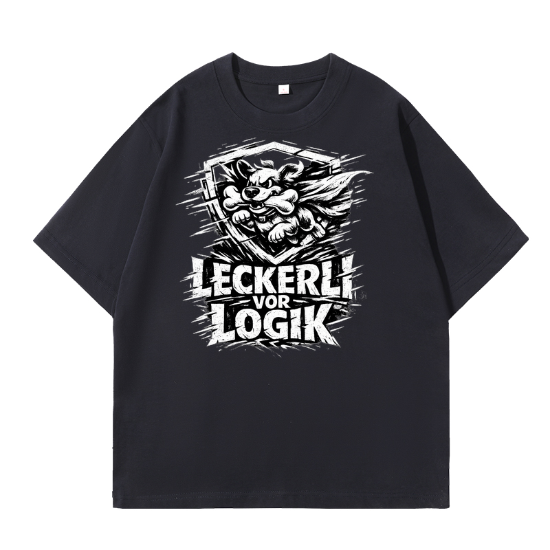 T-Shirt Leckerli vor Logik Hundeliebe