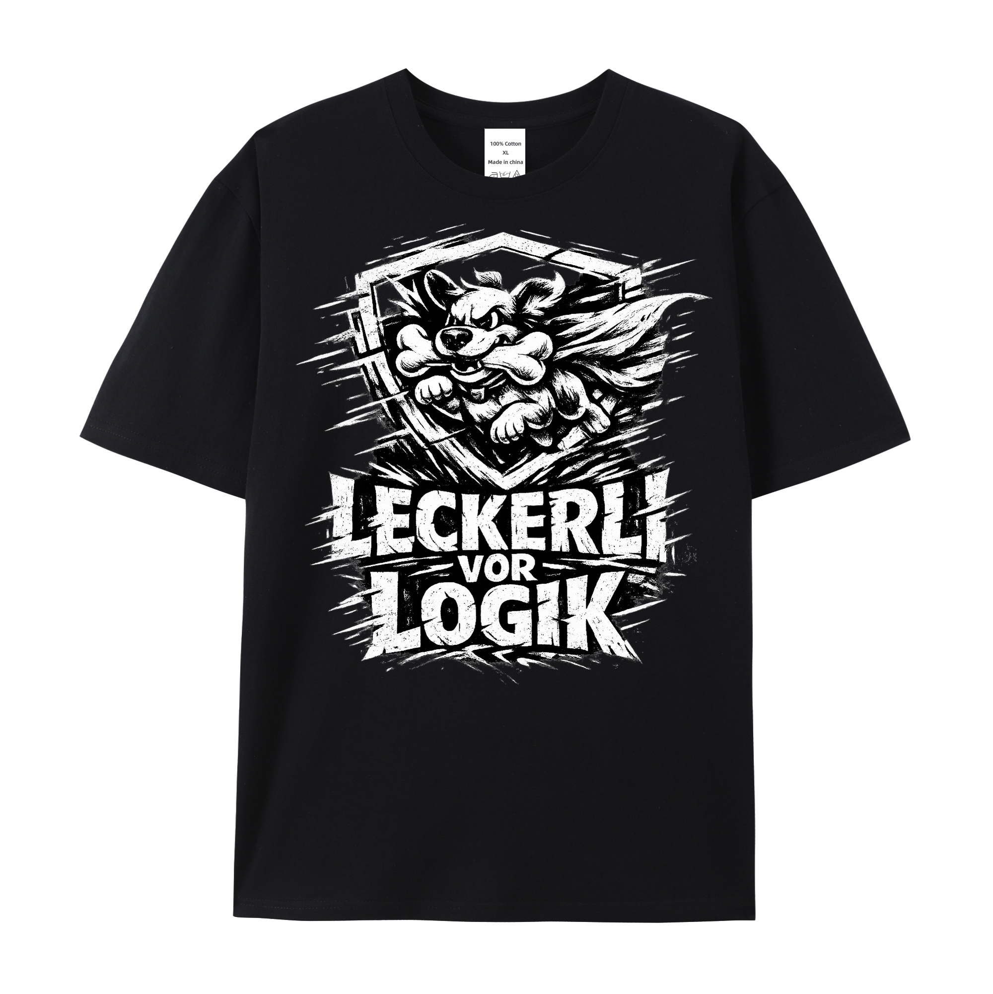 T-Shirt Leckerli vor Logik Hundeliebe