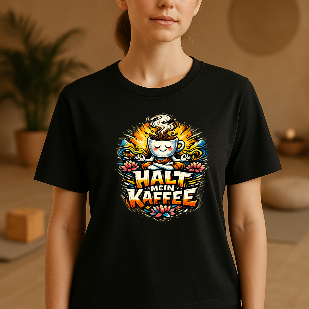 T-Shirt Kaffee-Yoga Flow