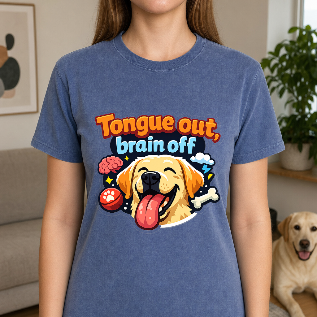 T-shirt Tongue Out Brain Off Dog