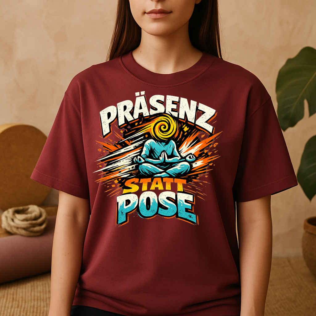 T-Shirt Präsenz statt Pose Yoga Spirit