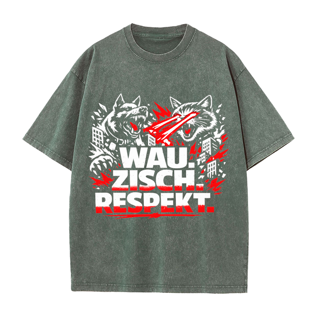 T-Shirt Wau Zisch Respekt Haustier Vibes