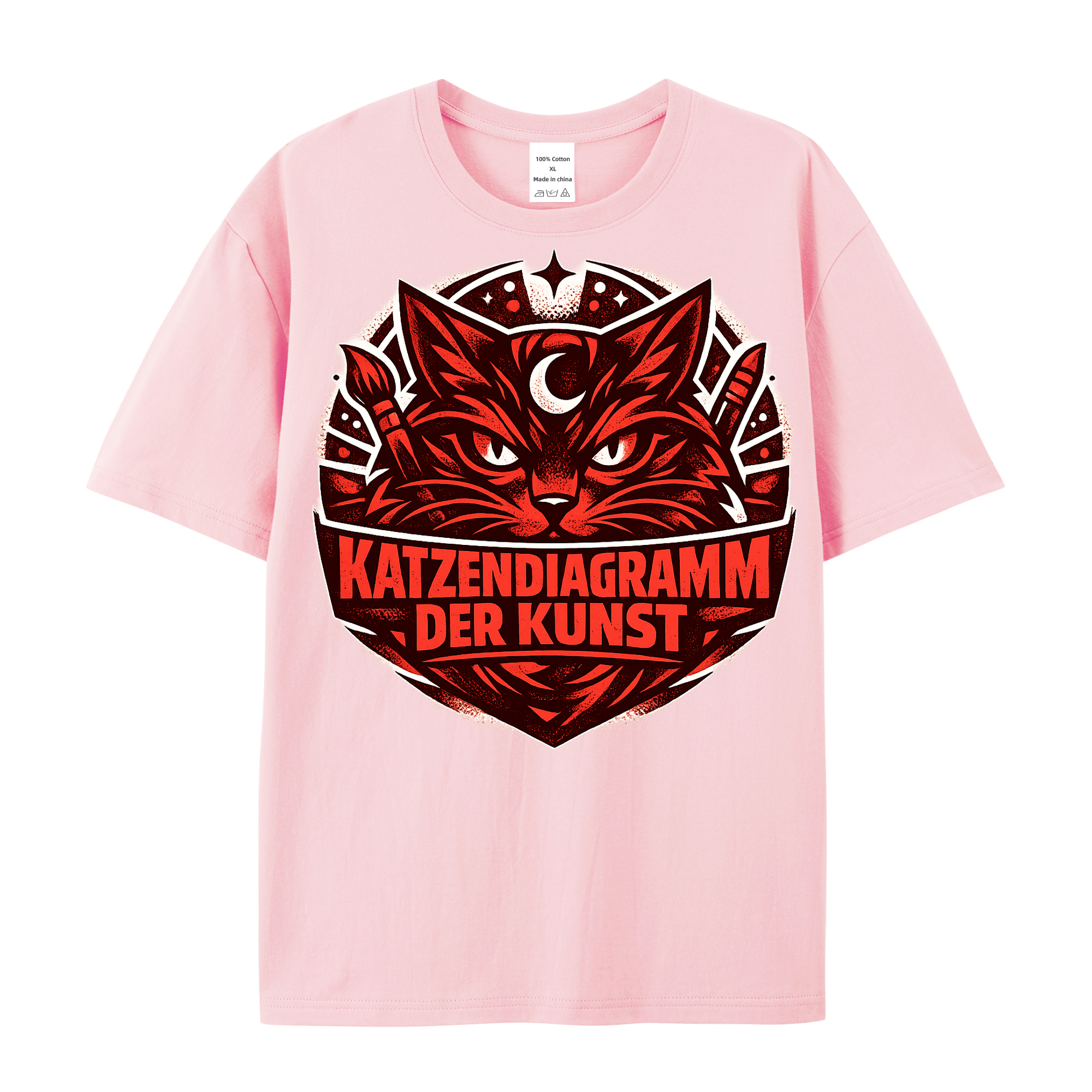 T-Shirt Katzenkunst im Diagramm der Freude