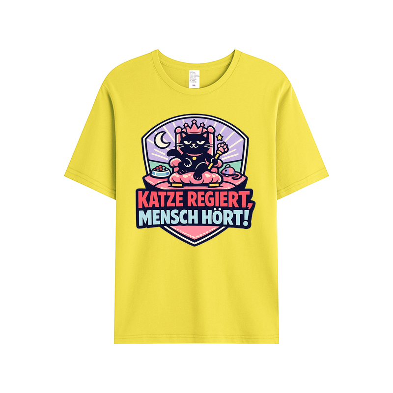 T-Shirt Katzenherrschaft – Mensch, dein Platz ist klar!