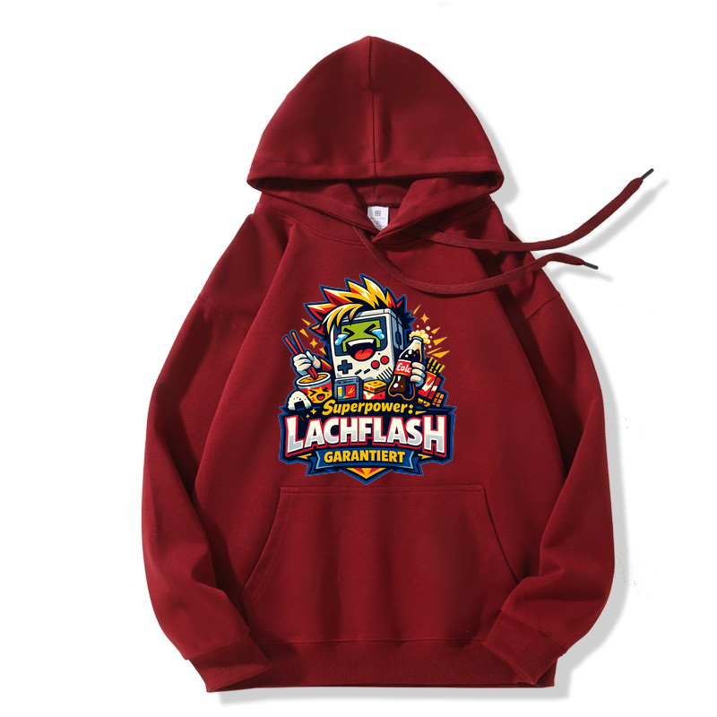 Hoodie Lachflash Superpower — Anime Spaß Booster