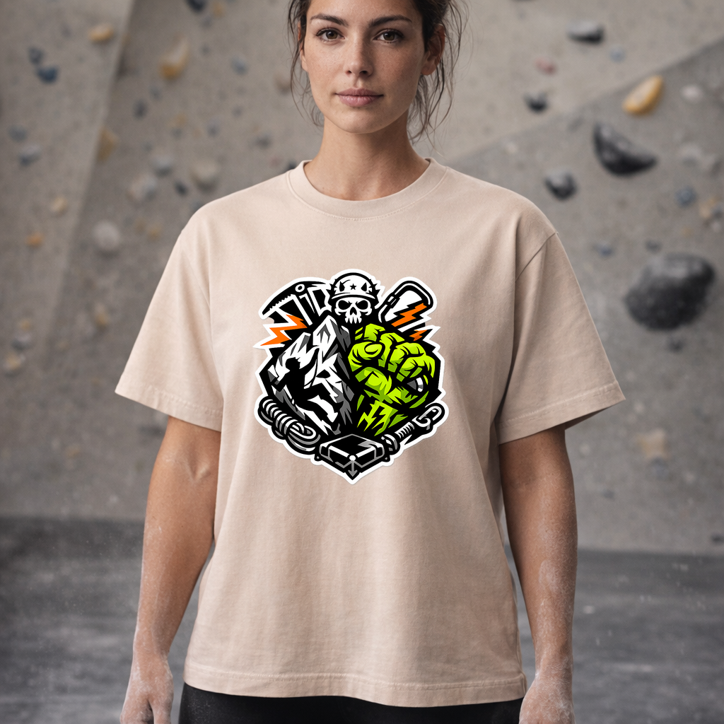 T-Shirt Granit Flux Rune – Kletterrunen im Fels