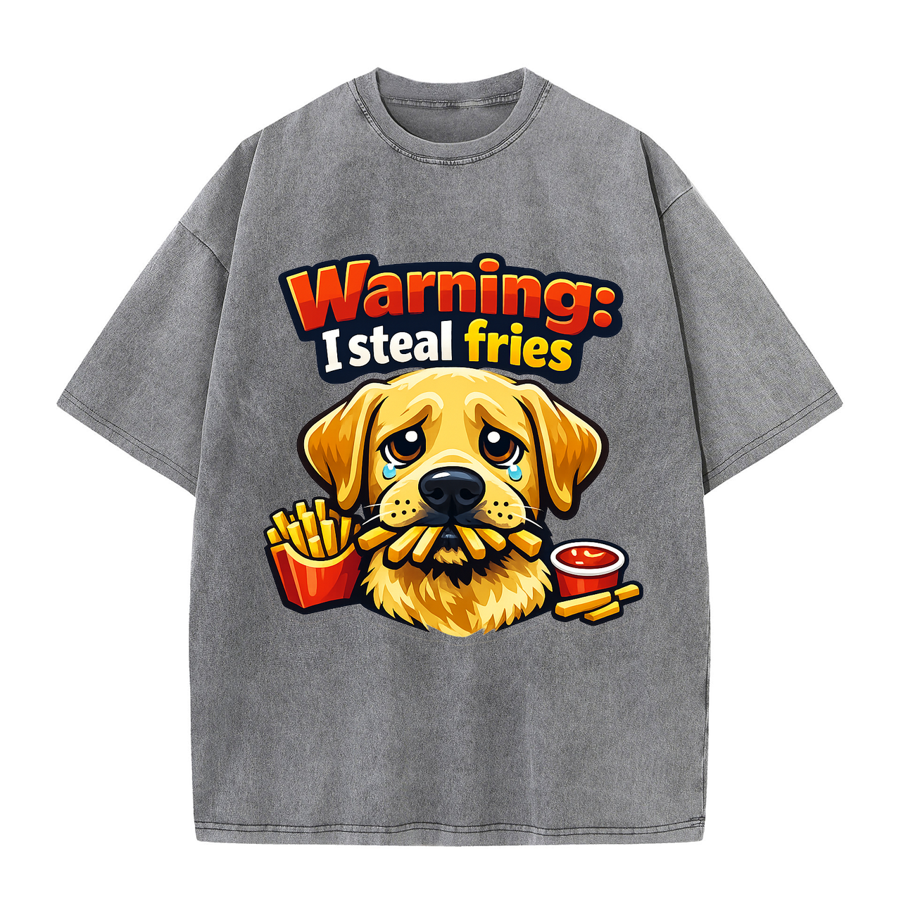 T-shirt Warning: I Steal Fries Dog Owner Humor