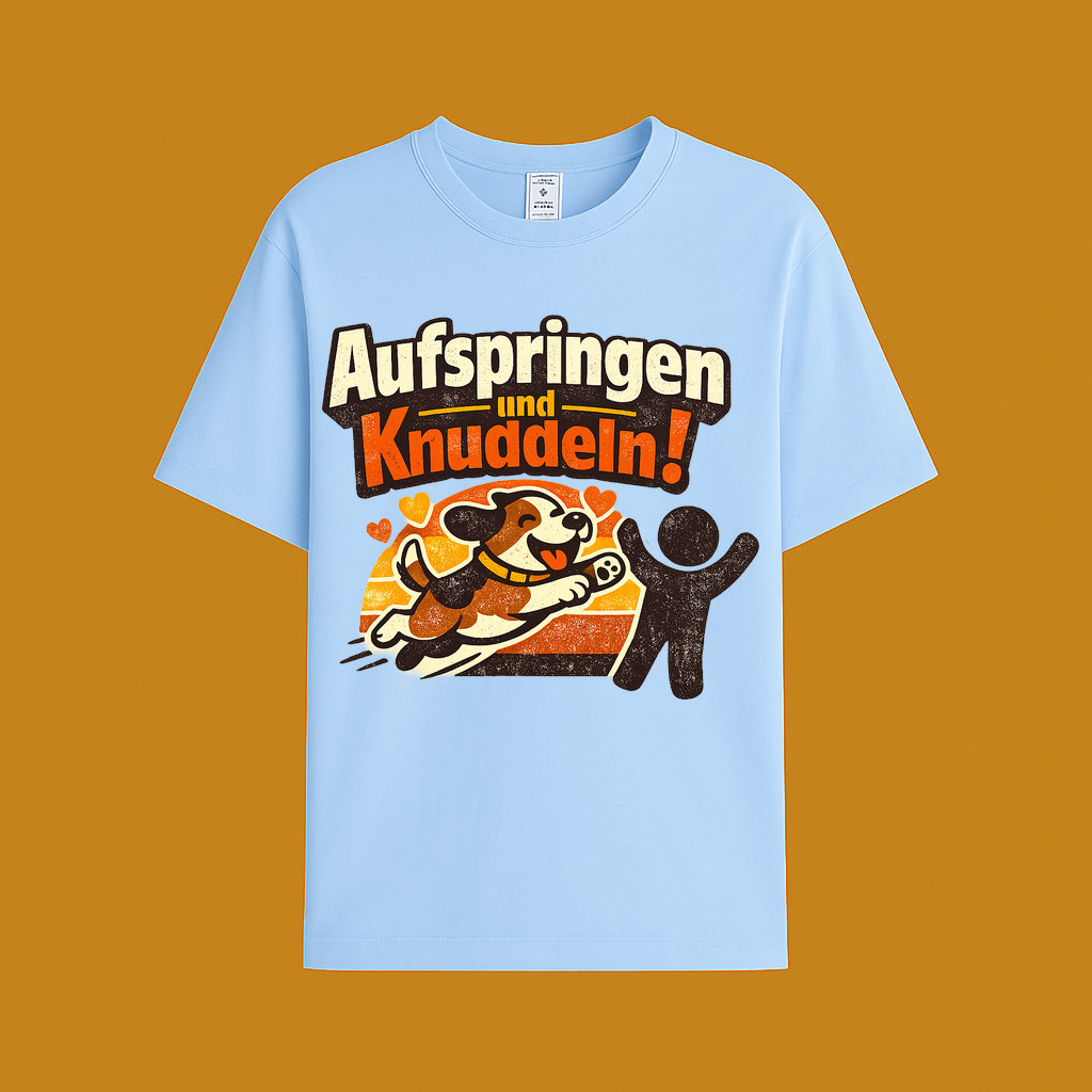 T-Shirt Hundeknuddel Sprungfreude